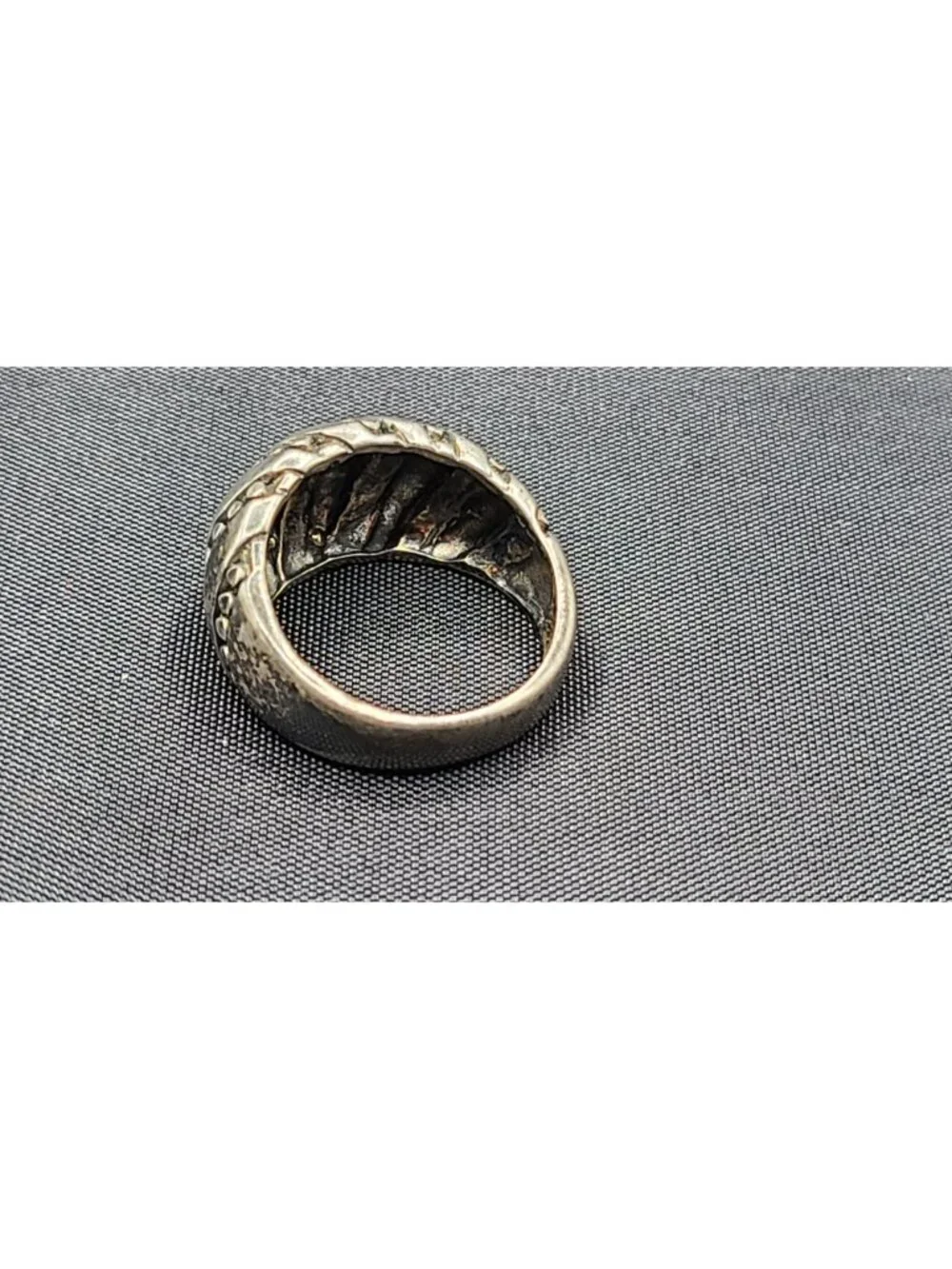 Classic Kabana Mens Sterling Silver Pinky Ring 7g scalloped design